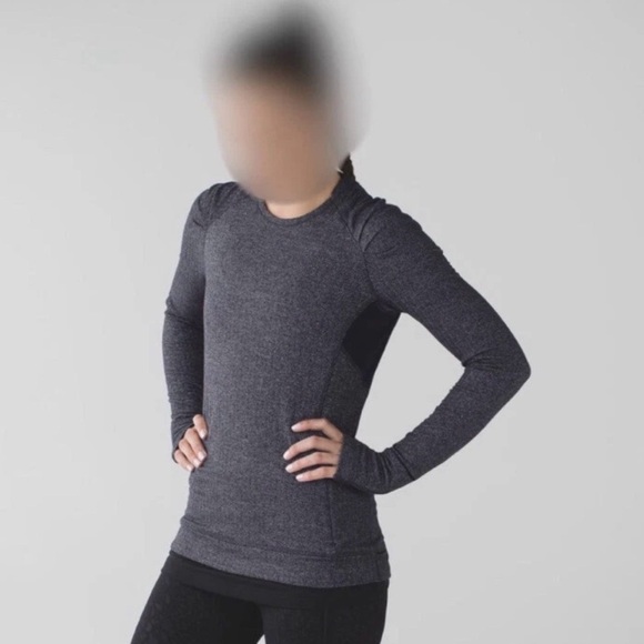 LULULEMON Dark Gray Thick Long Sleeve Top Size 8 Pullover Activewear - Picture 12 of 16